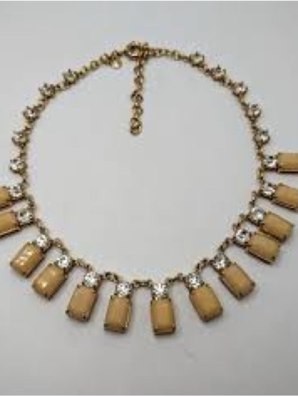 J. Crew Yellow Stone and Clear Crystal Collar Necklace